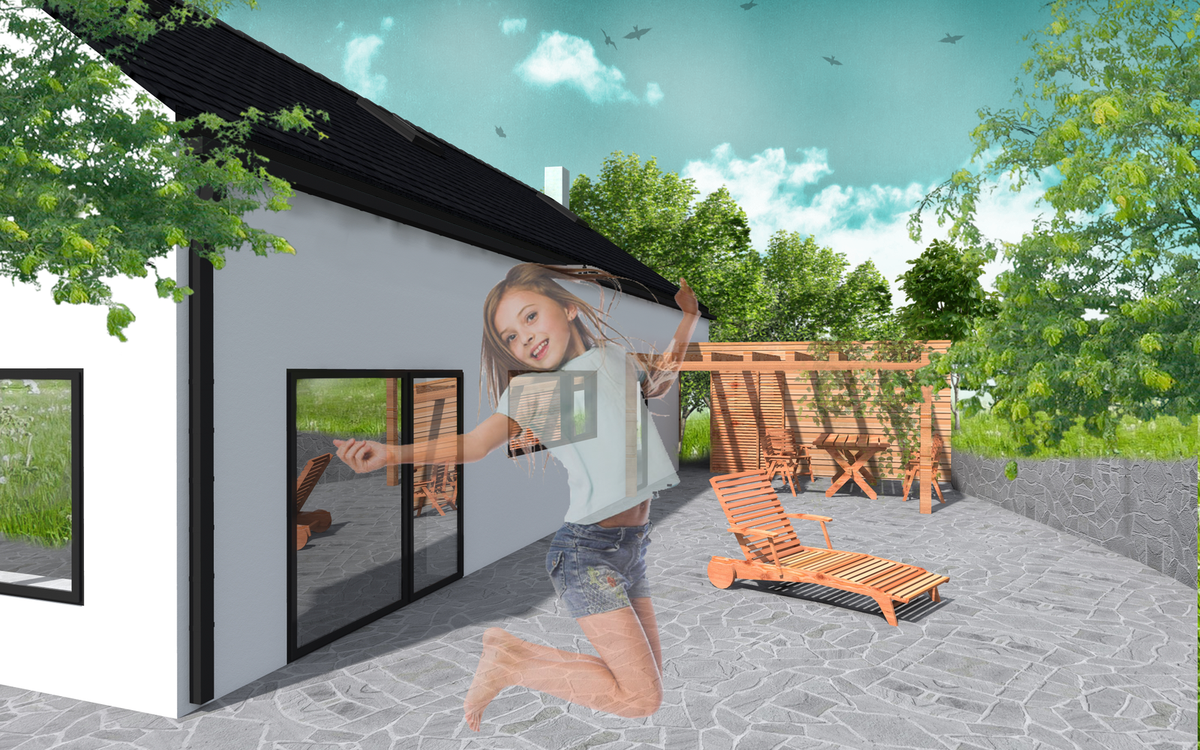 Vizualizace terasy – Dům v trnkovém háji