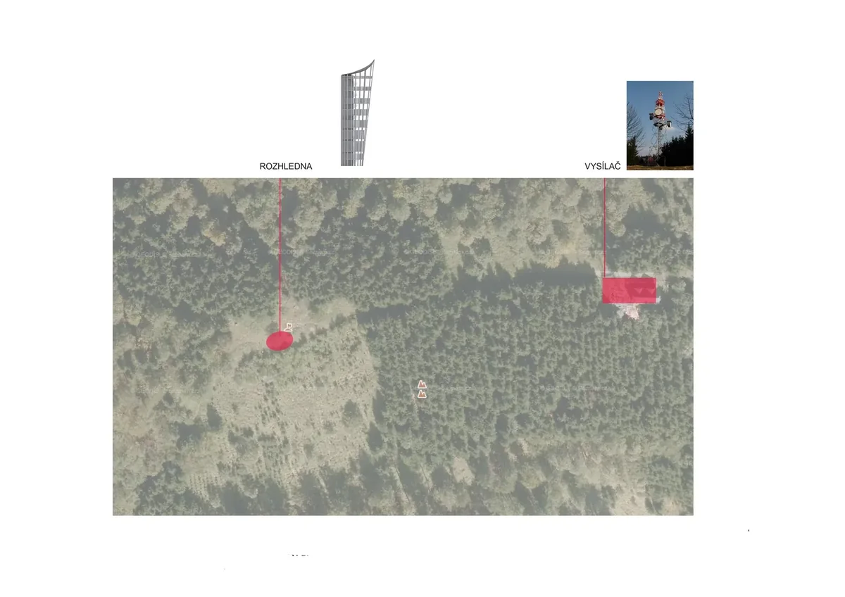 Situace – Soutěž rozhledny na Kelčském Javorníku